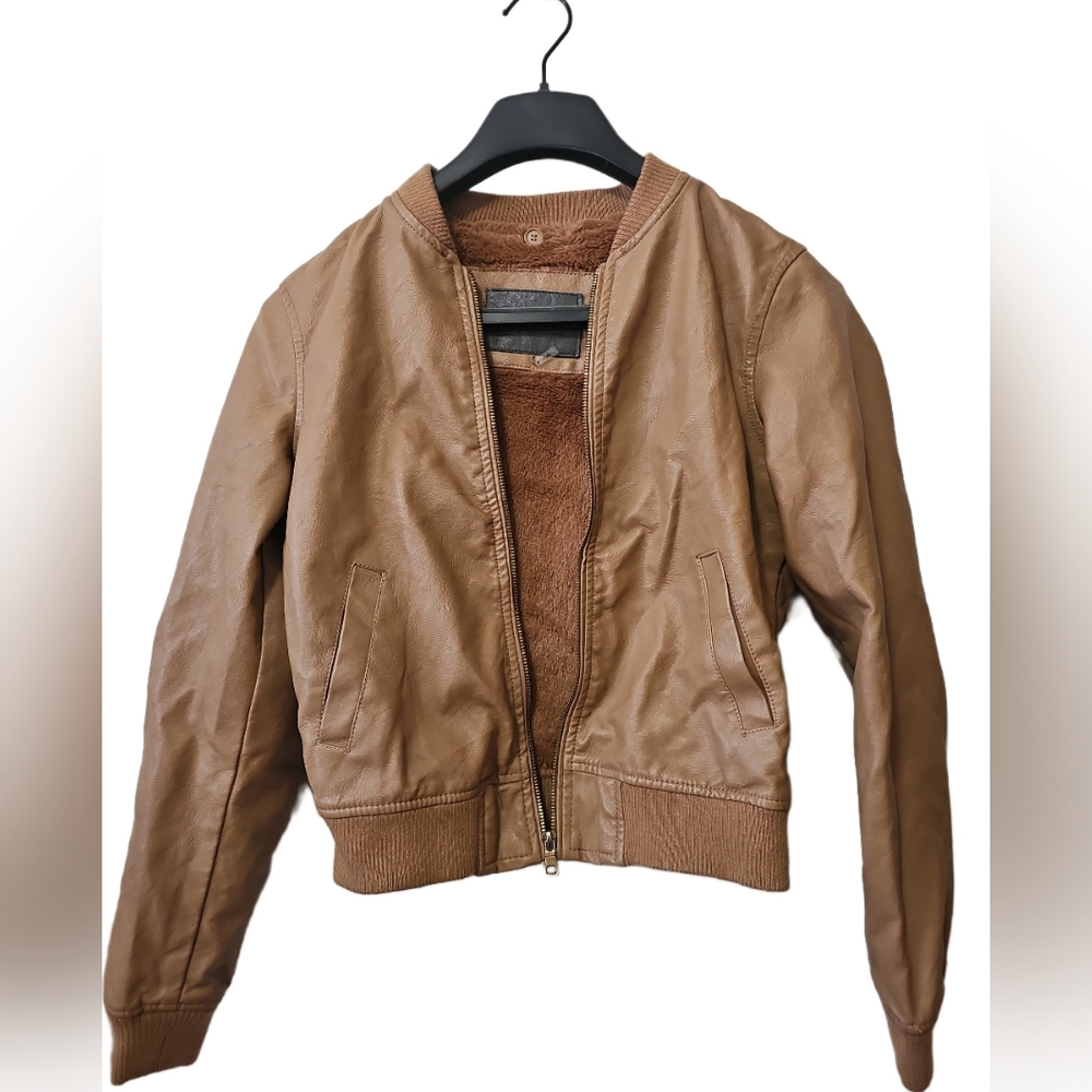 Ci Sono Tan Leather Jacket
